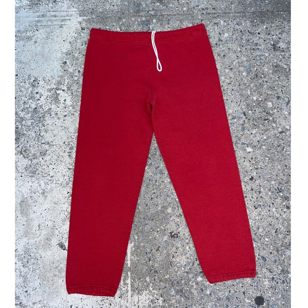 Vintage Russell Athletic Red Sweatpants Mens Medium Made in USA Drawstring 90s